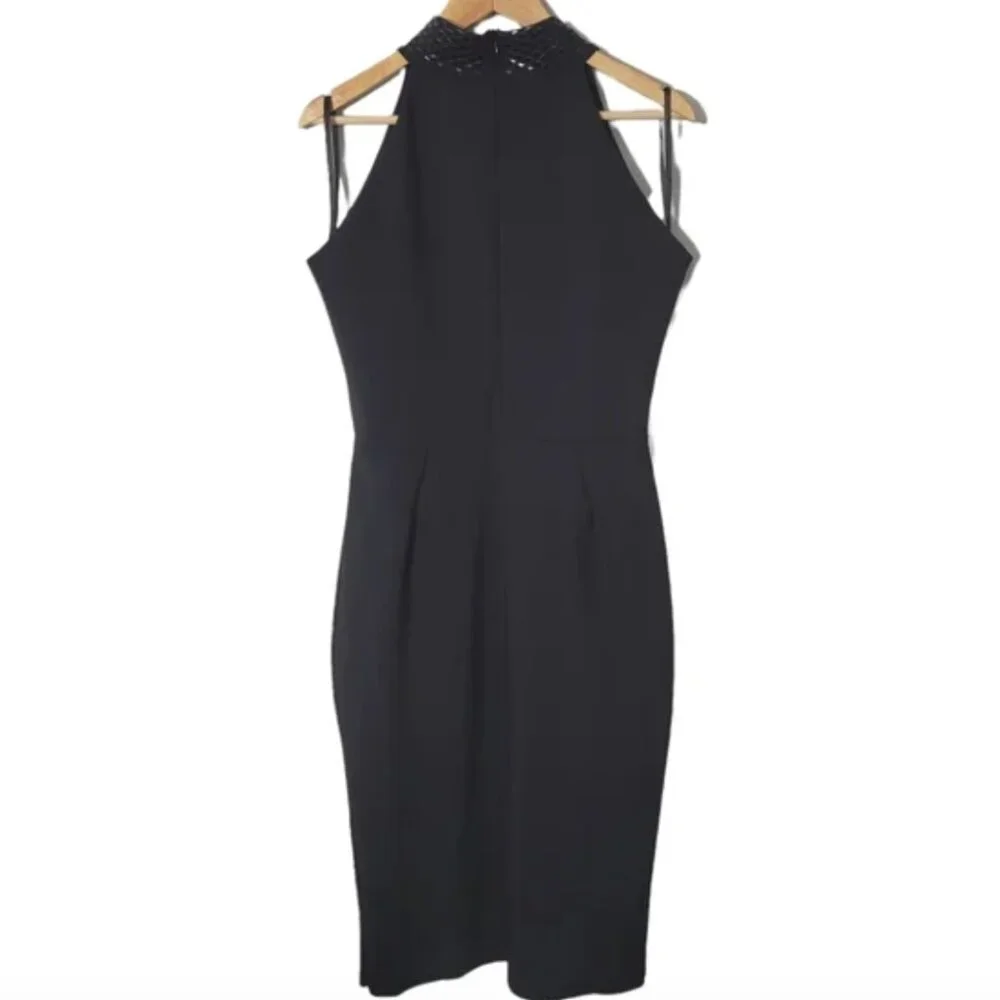 Chiara Boni Black Embellished Halter Neck Bodycon Midi Dress - Picture 2 of 7